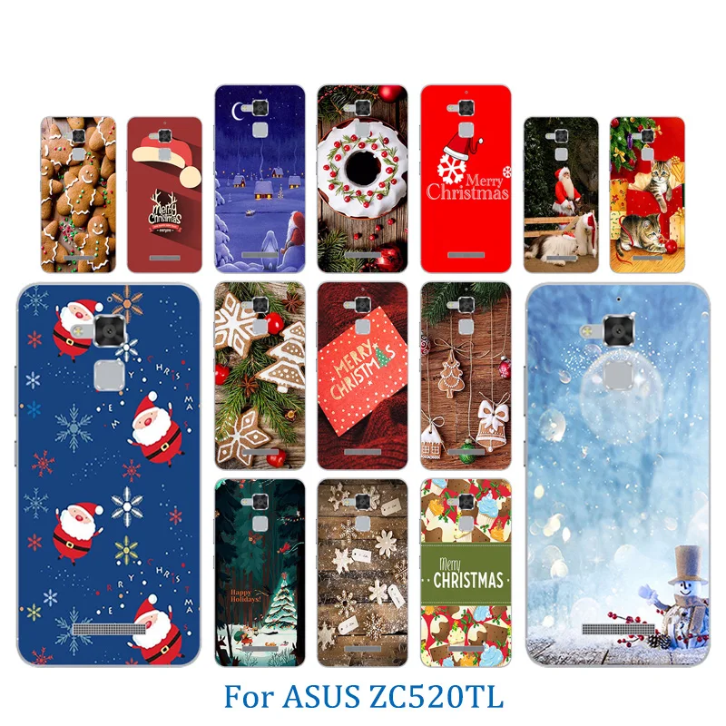 

High Quality Cover for ASUS Zenfone 3 Max ZC520TL 5.2" Merry X'MAS Pattern Soft Silicone Case For Asus ZC 520TL Phone Cover