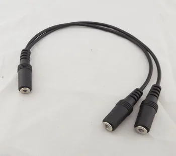 

10pcs Black 3.5mm 1/8" Female Stereo To Dual 3.5mm Jack Female Y Splitter Audio Cable Black 28cm