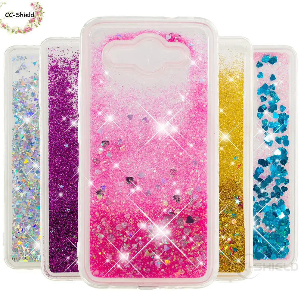 

Quicksand Phone Case for Huawei Y3 2017 CRO L22 U00 Y 3 2017 Dynamic Liquid Love Heart Soft TPU Back Cover CRO-L22 CRO-U00 Case