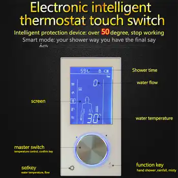 hm Digital Valve Shower Controller 3 Ways LED Touch Screen Control Thermostat Display LCD Smart Power Outlet is Compatible