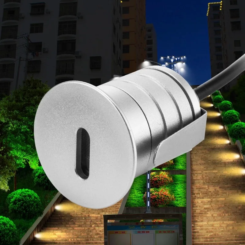 

LED Step Light Outdoor Recessed Wall Light Lamp 12V 1W IP67 Waterproof Exterior Landscape Lighting Garden Pathway Stair Light