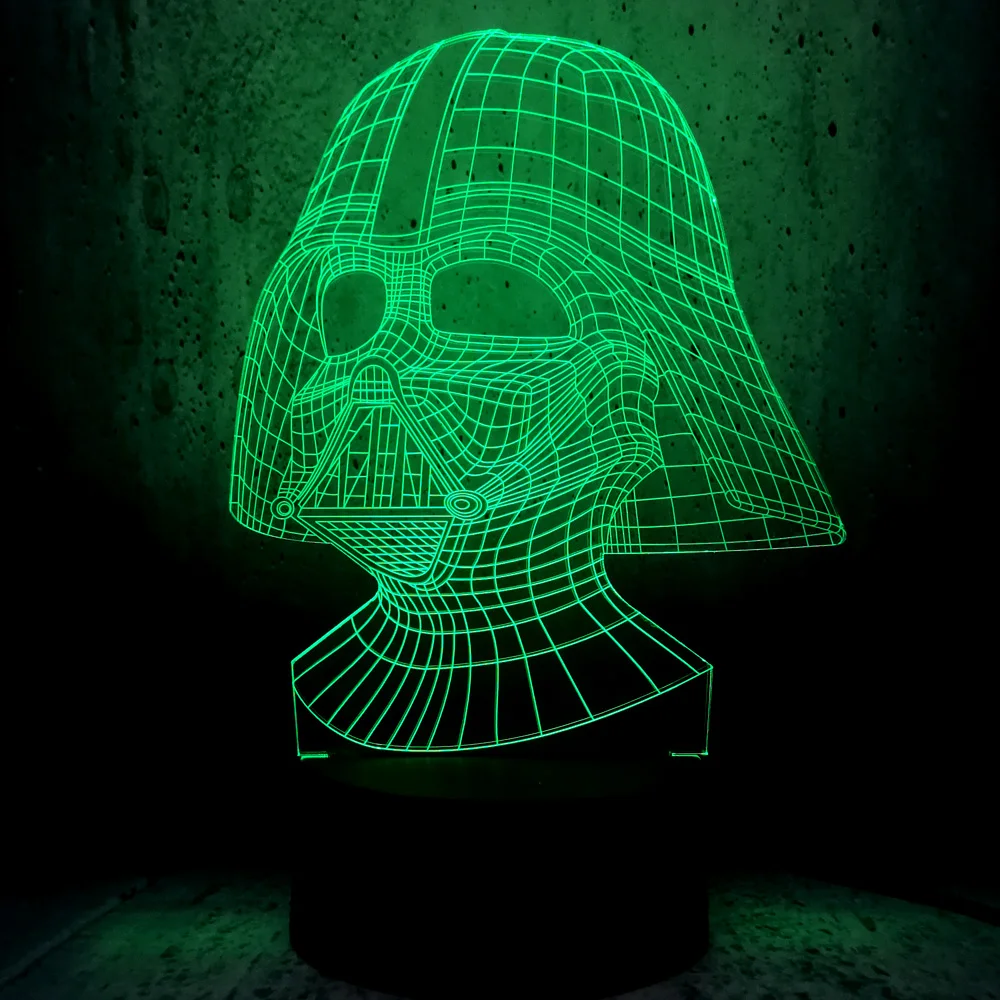 Новинка Звездные войны Дарт Вейдер черный воин рыцарь 3D Светодиодная лампа
