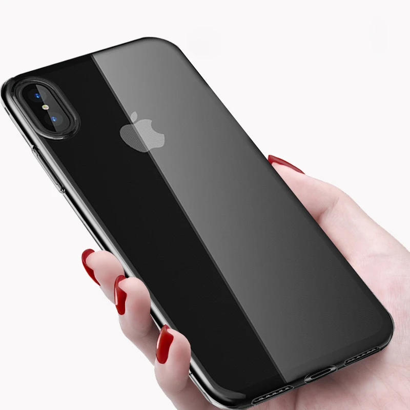 Простой Прозрачный мягкий чехол из ТПУ для Apple iPhone XS Max XR X 10 8 7 6 6s Plus 5s SE кристально