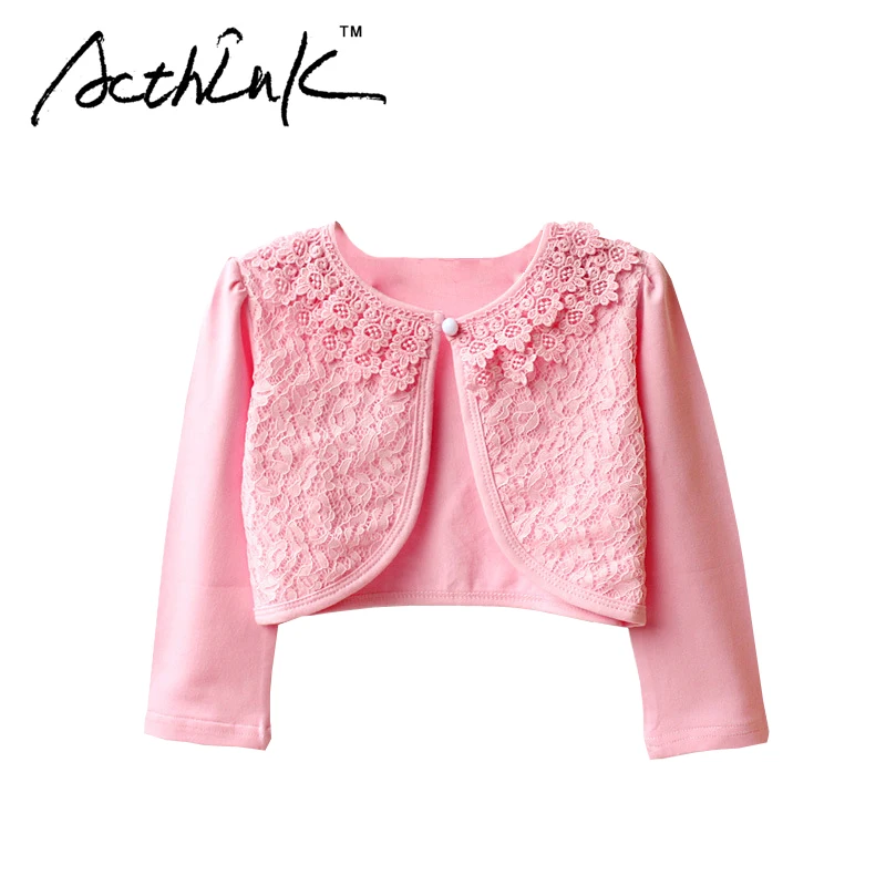 

ActhInK New 2017 Girls Lace Long Sleeve Wedding Bolero Princess Style Girls Formal Party Coat Kids Outerwears Waistcoats , MC036