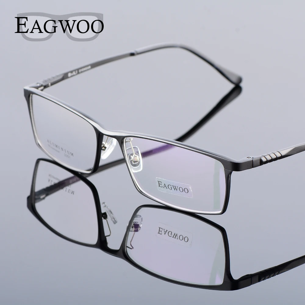 Eagwoo Aluminum Men Wide Face Prescription Eyeglasses Full Rim Optical Frame