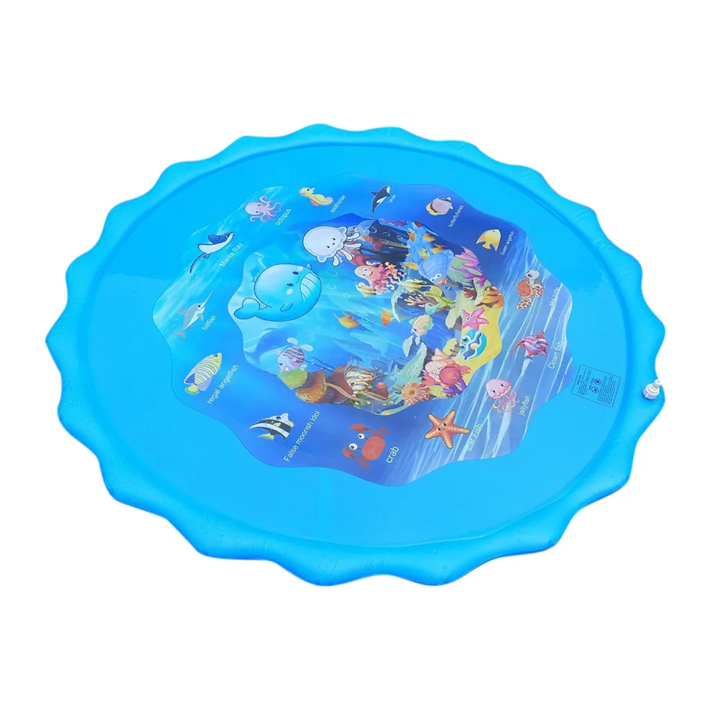 Водный спрей игровой коврик ПВХ Идеальный надувной бассейн открытый летний воды игрушки спринклер коврик для От 1 до 5 лет мальчиков и девочек - Цвет: Синий