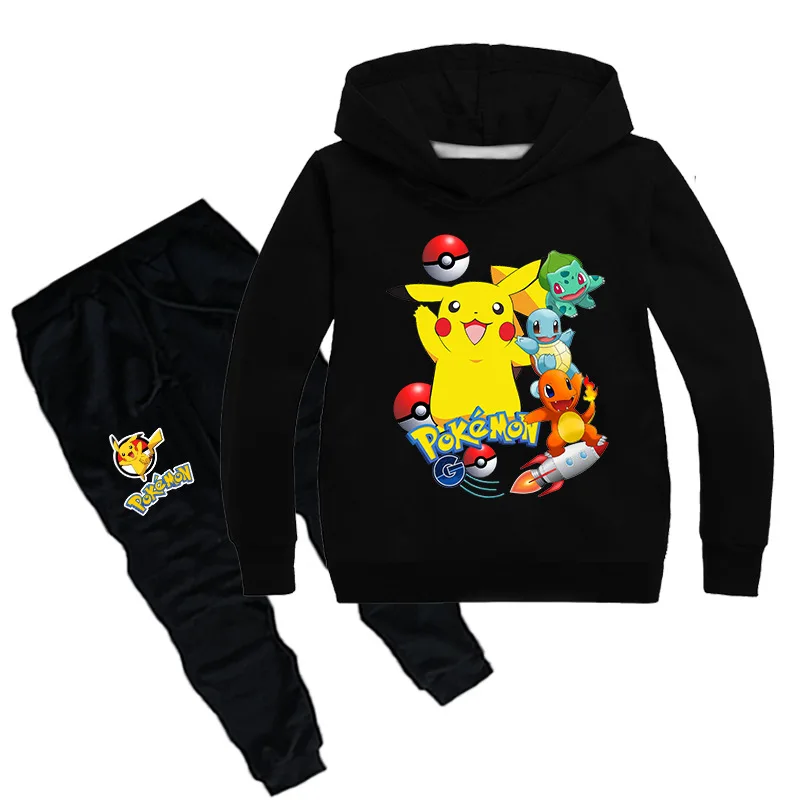 Koop Z Y 2 16Y Mode Pokemon Kids Kleding Set Kinderen Kleding Sets Cartoon Baby Meisjes Outfits Tieners Jongens Pikachu Sport pak