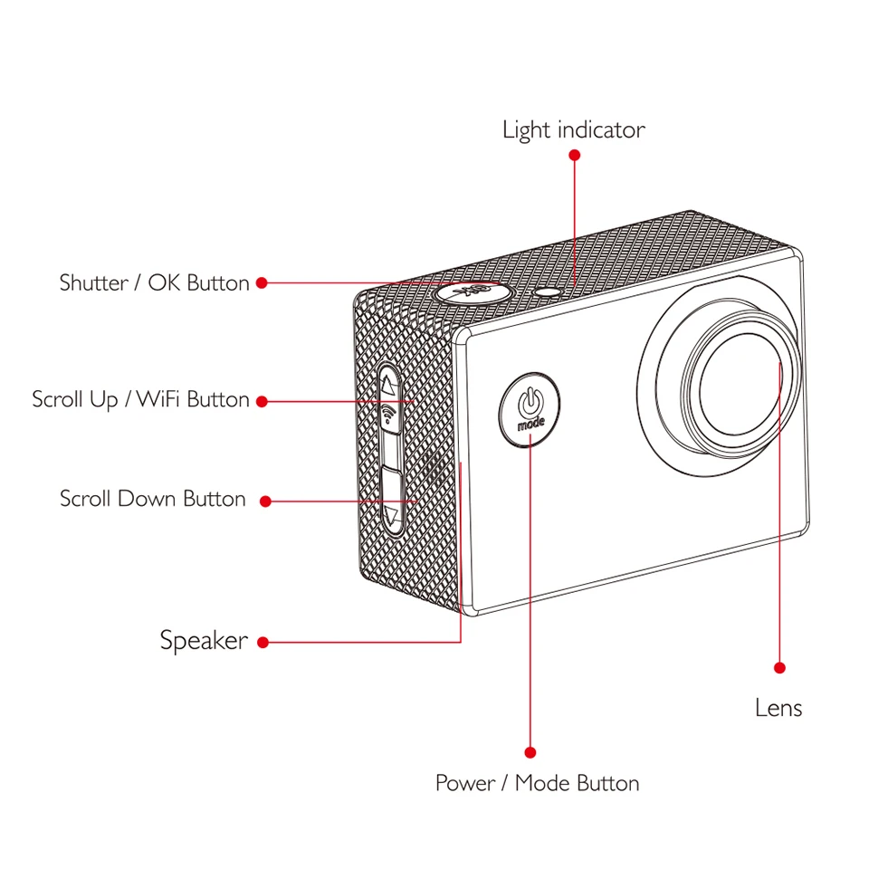 SJCAM SJ4000 AIR 4K WiFi экшн-камера 1080P Full HD 30fps Спорт DV 2," экран 30 м водонепроницаемый Экстремальный Спорт DV