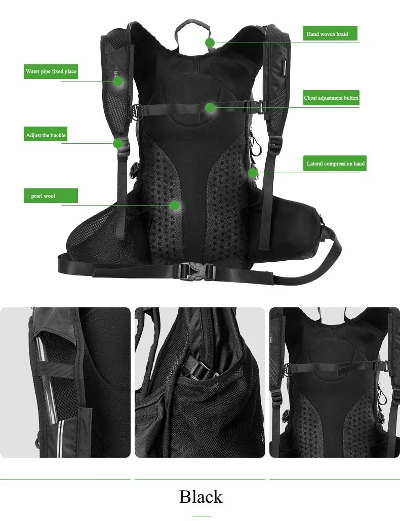 Clearance Rockbros Outdoor Sports Bicycle Backpack Ultralight Cycling Shoulders Storage Pack Climbing Travel Rucksack Nylon Bike Bag 17