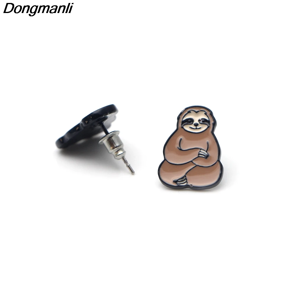 P2468 Dongmanli милые ленивые сонные серьги гвоздики для женщин детские с эмалью