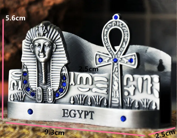 Ancient Egypt Business Card Holder Desktops Mini Office Table Decoration Metal Figurine