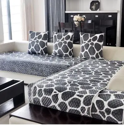 Высококлассный европейский стиль толстые фланелевые диванные коврики диванные подушки четыре сезона диванные чехлы современные противоскользящие диванные полотенца - Цвет: A