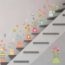 3d яркая природа растение цветок бабочка окно ПВХ Наклейка на стену домашний Декор Украшение DIY настенные наклейки для дома Наклейка