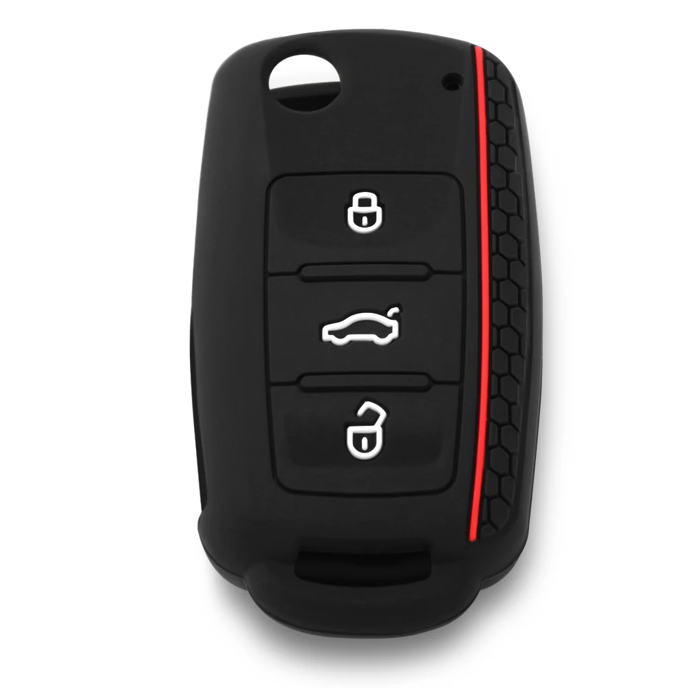 Силиконовый чехол для ключей от машины VW Volkswagen Polo Golf Passat Beetle Caddy T5 Eos Tiguan Skoda A5 с