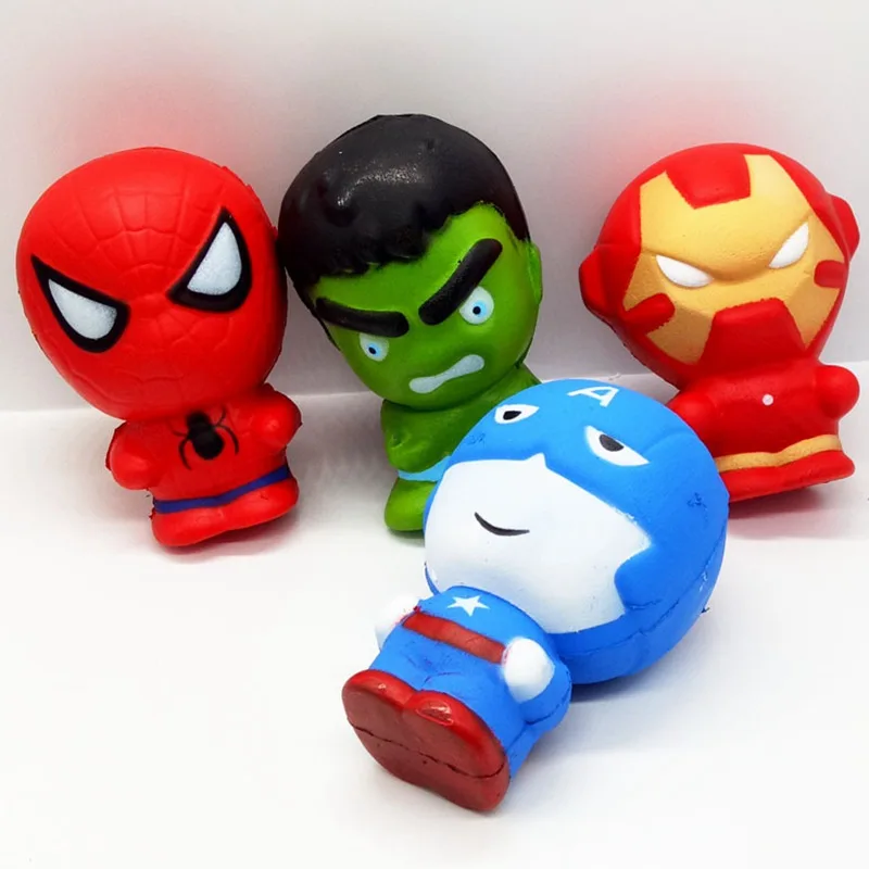 

Marvel Squishy Avengers Super Hero Spiderman Iron Man Hulk Slow Rising Squeeze Stress Relief Antistress Squishies Soft Toys Kids