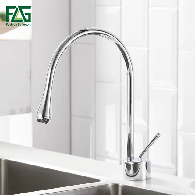 Cheap Kitchen Faucets Crane Chrome Finish Deck Mounted Mixer Tap Cold and Hot Kitchen Tap Single Hole Black Water Tap