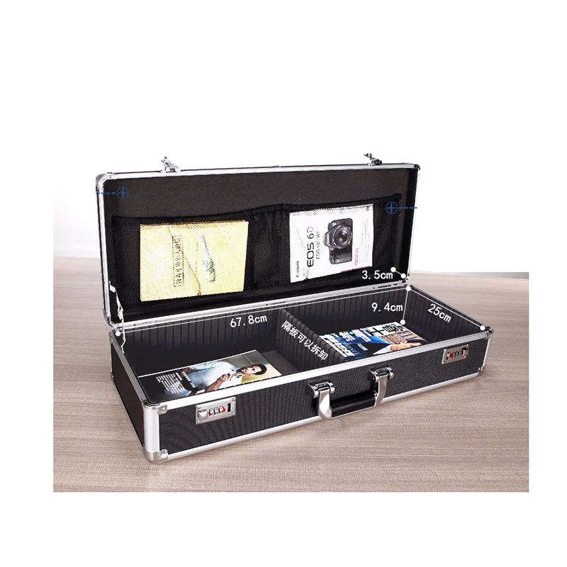 

700*270*150mm Aluminum Tool case Impact resistant safety case equipment camera case With 2 Combination Lock