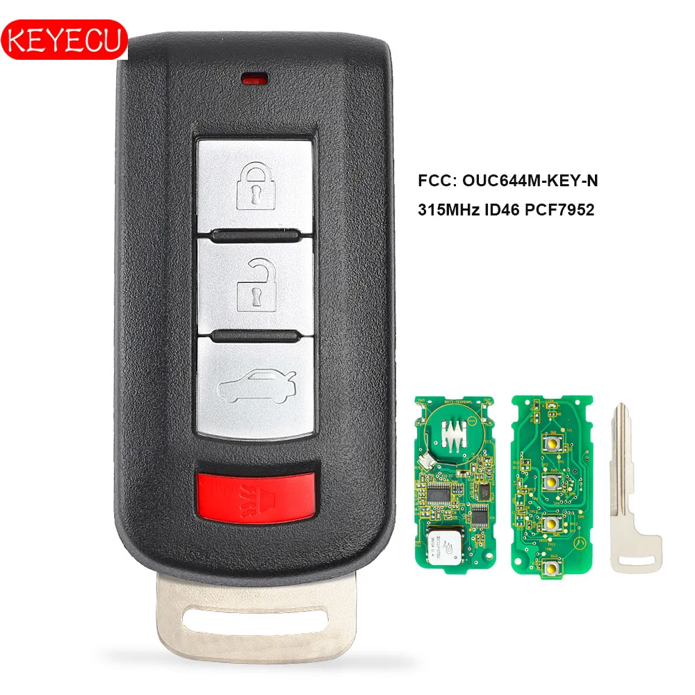Дистанционный ключ Keyecu с 3 кнопками 315 МГц ID46 PCF7952 для Mitsubishi Lancer Outlander 2008 2016 FCC: OUC644M