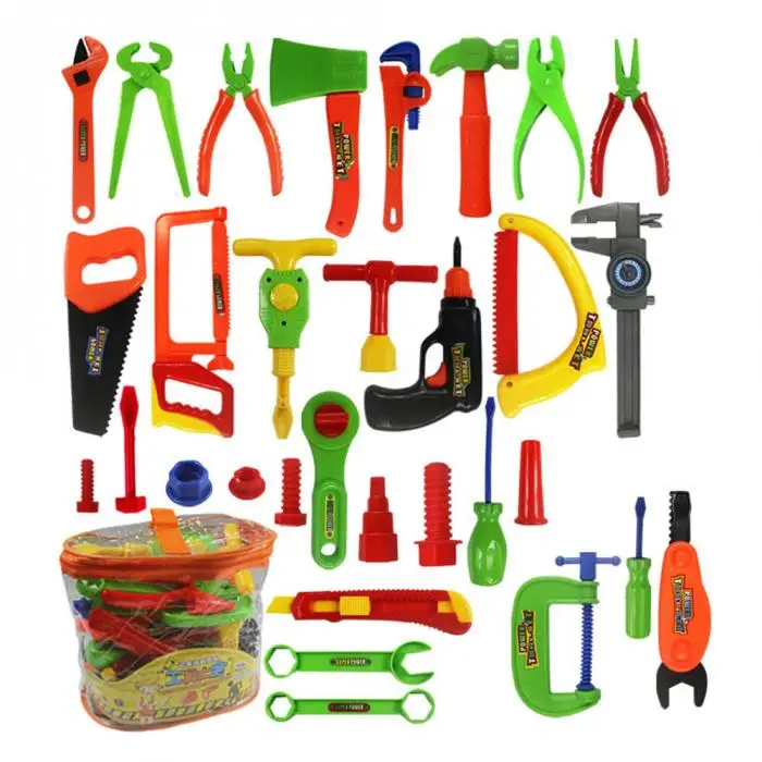32 шт. набор моделирования игрешечные Инструменты для ремонта Пластик для Для детей Детские Развивающие обучения разные цвета 998