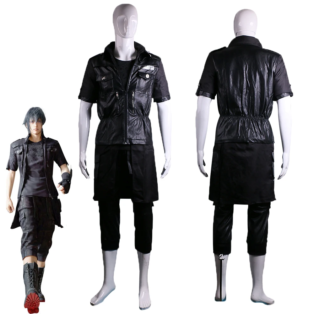 Final Fantasy XV Noctis Lucis Caelum FF15 Anime Cosplay Kostuum Lederen Mannen T-Shirts Del Katoen Korte Mouw Halloween Party Final Fantasy XV Noctis Lucis Caelum FF15 Anime Cosplay Kostuum Lederen Mannen T-Shirts Del Katoen Korte Mouw Halloween Party