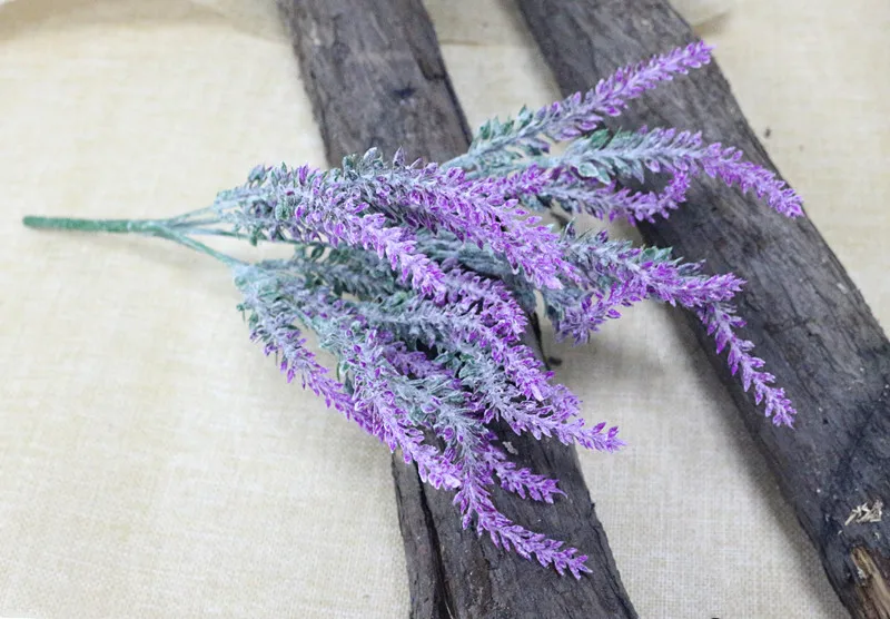 Flone 5 Branch Romantic Provence Lavender Artificial Flower Bouquet Simulation Plastic Flowers Wedding Home Party Decor Plants (7)