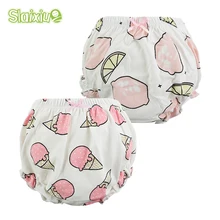 2 шт./партия, хлопковое нижнее белье для новорожденных, штаны для малышей, трусики для маленьких девочек, штаны для младенцев, штаны для мальчиков с рисунком хлеба