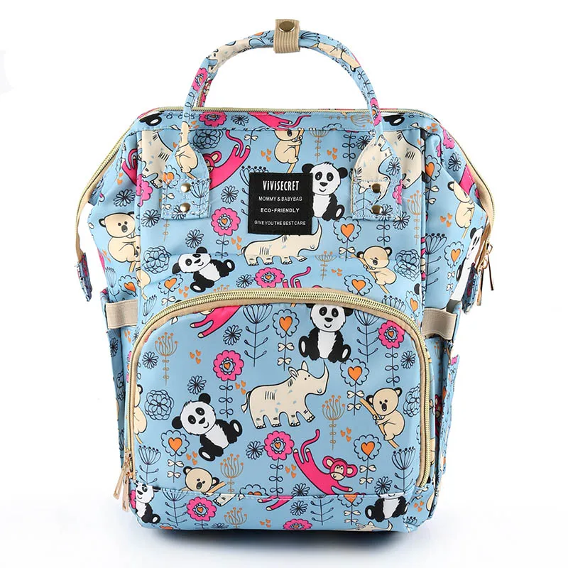 Модный подгузник для беременных, большая сумка для кормления, рюкзак для путешествий, дизайнерская коляска, детская сумка, Детский рюкзак для ухода за ребенком - Цвет: zoo print