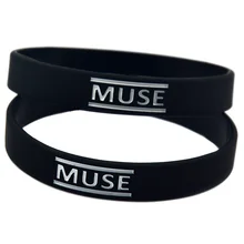 OBH 50 шт. Черный Тисненый Muse силиконовый резиновый браслет для любителей музыки