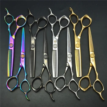 

6'' 17.5cm Purple Dragon Professional Human Hair Scissors Hairdressing Cutting Shears Thinning Scissors Hair Styling Tools Z9001