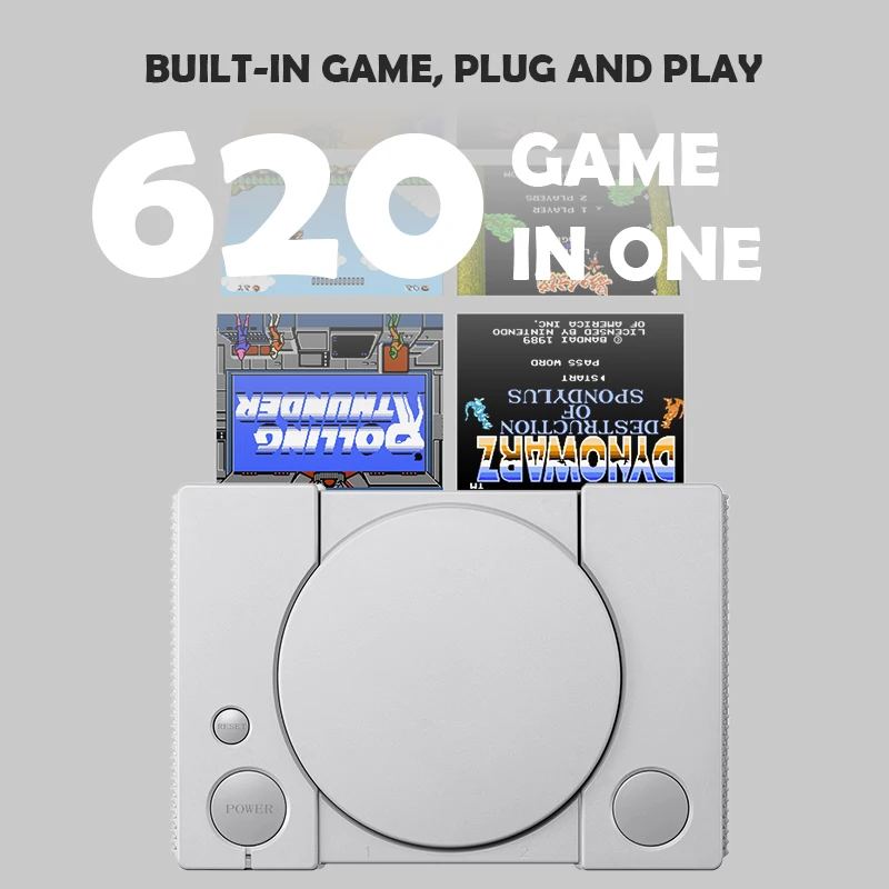 Data Frog Retro Video Game Console Build in 620 Games With 8 Bit Support AV Out Put With 2 PCS Controller
