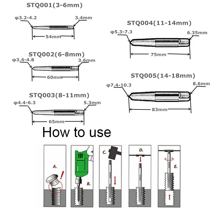 5 шт. поврежденные сломанные винты экстрактор сверла легко удалять центр сверла поврежденные болты