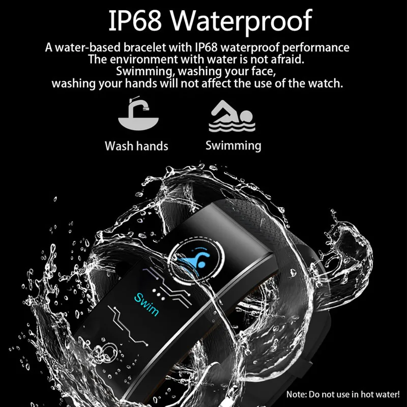QW18 цветной экран умный Браслет монитор сердечного ритма IP68 Водонепроницаемый