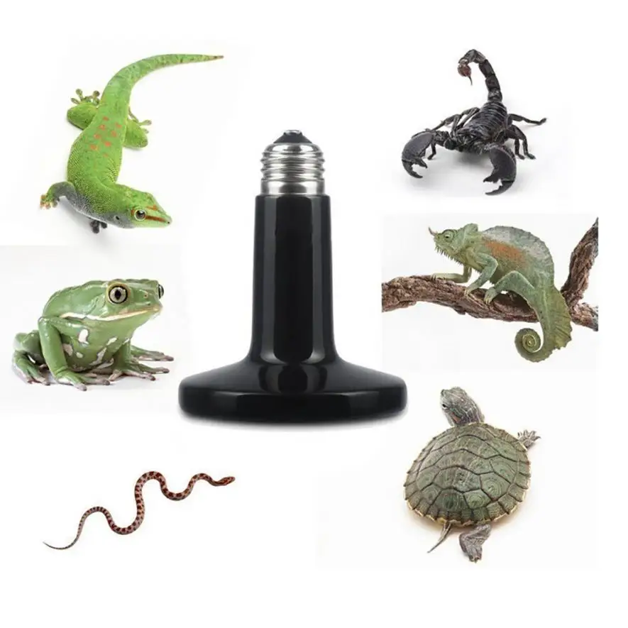

25W 50W 75W 100W Mini Infrared Ceramic Emitter Habitat Light Lamp Bulb For Reptile Pet Brooder 220V E27 Pet Heating Light Bulb