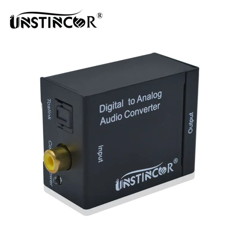 

Digital To Analog  Audio Converter Adapter Box Coaxial or Toslink Digital Audio to Analog L/R Audio for Amplifier via RCA jacks
