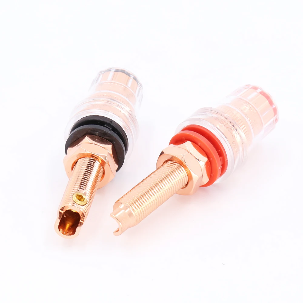 4pcs Hi-End pure Red Coppper Hifi audio Speaker Amplifier Binding Post Terminal 65mm