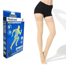 FINDCOOL Компрессионные Чулки варикозное расширение вен женские летние Йога кружевной чулок медицинские длинные носки 15-20 мм рт. Ст