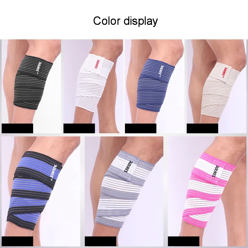 AOLIKES 2 Pcs 90*7.5cm Elastic Bandage Tape Sport Knee Support Strap Shin Guard Compression Protector For Ankle Leg Wrist Wrap