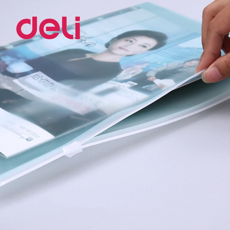 

Deli New 10PCS A4 Transparent Document Bag PP Zipper Stationery Pouch Filing Plastic Products Bag Stationery Office Supplies