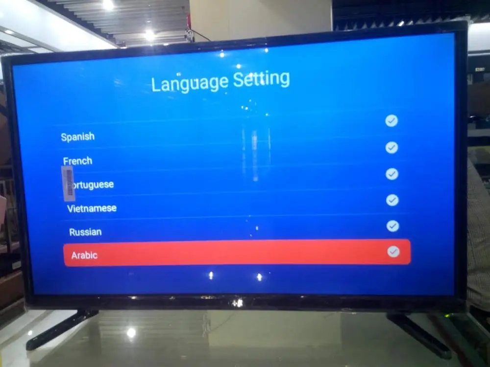 multiple language global t2 32/43/49/55 inch smart TV Dual Core Android 7.1.1 OS Ram 1GB/1.5GB Rom 4GB/8GB LED television TV