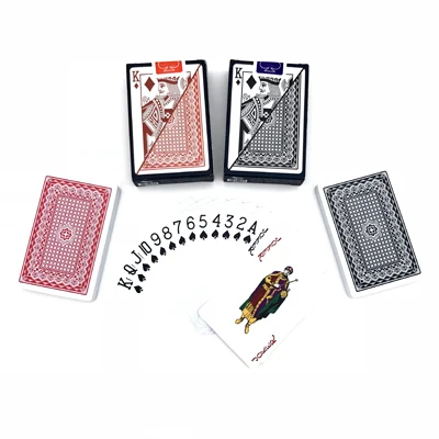 2Set/Lot Pattern Baccarat Texas Hold'em Plastic Playing Cards Waterproof Poker Cards Pokerstar Board Game 2.28*3.46inch qenueson - Цвет: 1Red 1Black