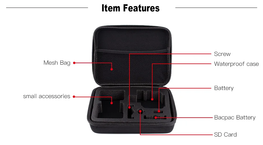 action camera gopro xiaomi yi SJCAM camera case bag2