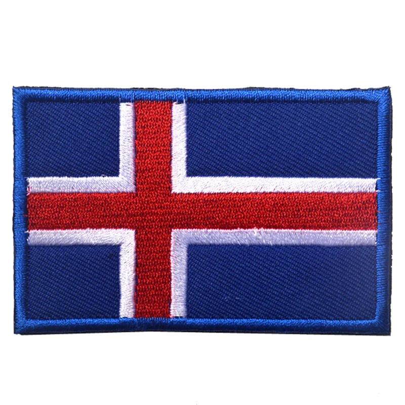 Нашивки для вышивки Европа, Франция, Франция, Австралия, Бельгия, Россия, Нидерланды, Польша, флаг Ватикана - Цвет: Iceland Flag