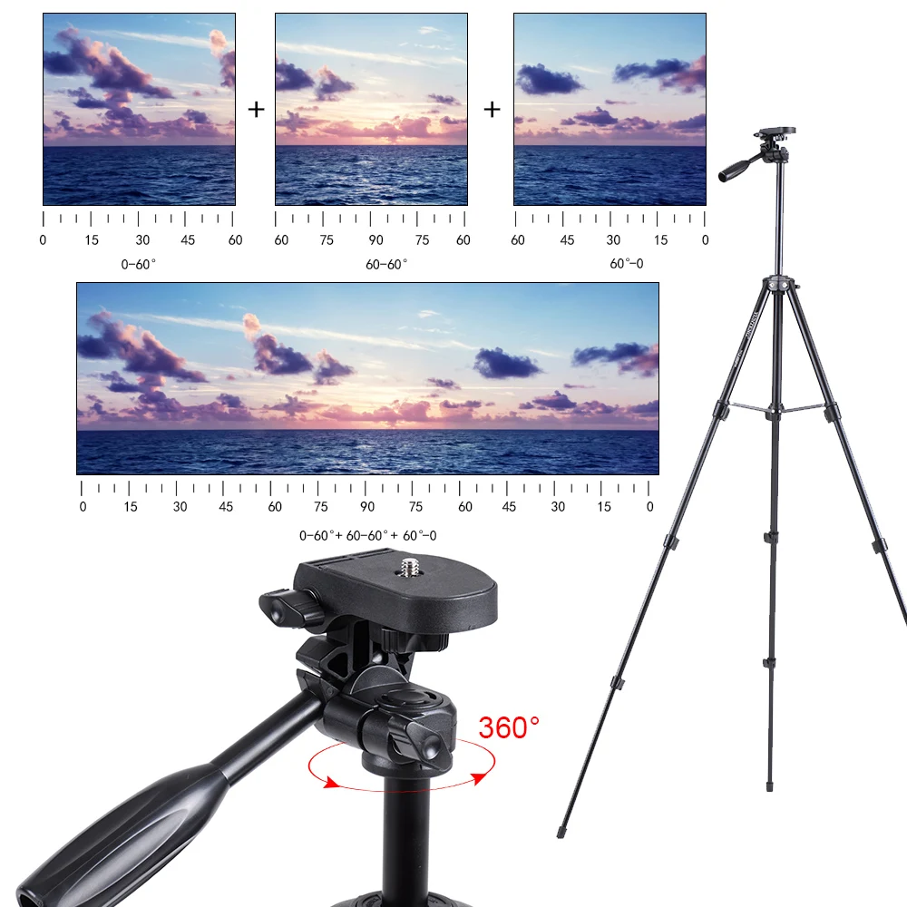 

YUNTENG 680 Aluminum Alloy Lightweight Tripod 4 Sections Load 3KG with Universal Smartphone Mount for Sony ILDC Digital Camera
