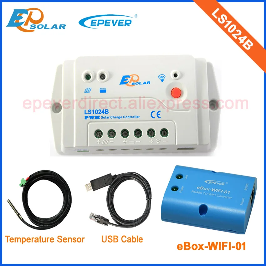 

Solar charger controller PWM 10A LS1024B with the wifi function and temperature sensor and USB cable