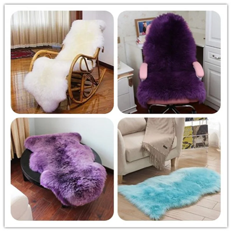 

Faux Fur Rug For Sofa Hairy Carpet Artificial Wool Sheepskin Parlor Room Decor Floor Mat Fluffy Soft Rest Area Blanket Seat Pad