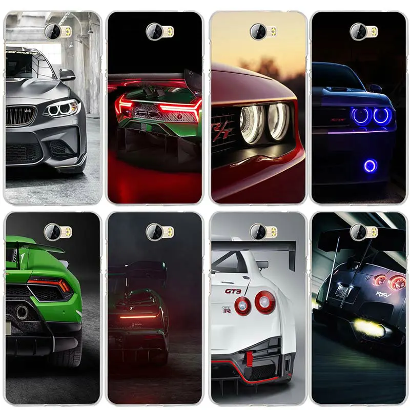 

For Huawei P8 P9 P10 P20 P30 Mate 10 Lite Pro Y3 Y5 Y6 II Honor 7 Smart Soft TPU Phone Cases Sport Super Cars Cool Headlights