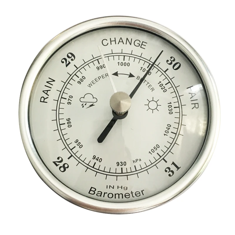 New Outdoor Wall Hanging Silver Color Round Dial Barometerin Temperature Instruments from Tools