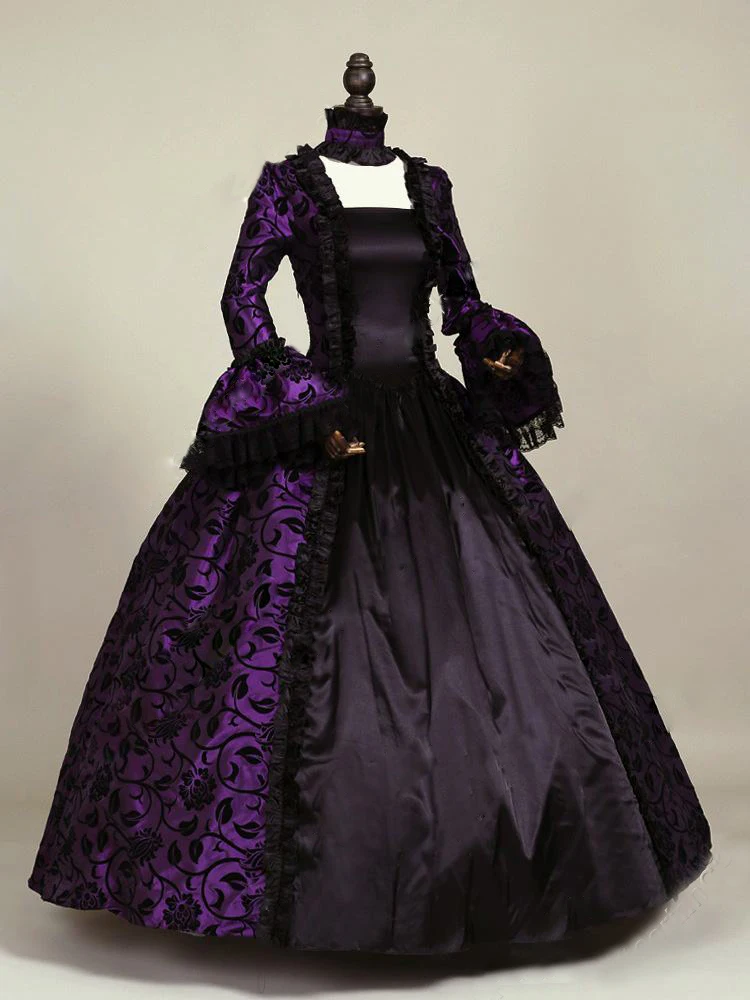 FreeShipping-Floor-Length-Purple-Noble-Style-Vintage-Mermaid-Victorian ...