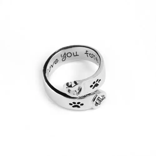 Модное серебряное золотое ожерелье с принтом лапы, ювелирный брелок, подвеска на цепочке, подарки для женщин, ожерелье s, любимая собака, кошка, отпечаток ноги - Окраска металла: Love You Ring