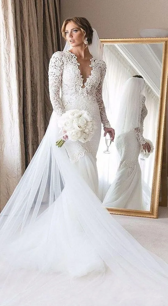 2019-sheer-v-neck-lace-mermaid-wedding-dresses_conew1